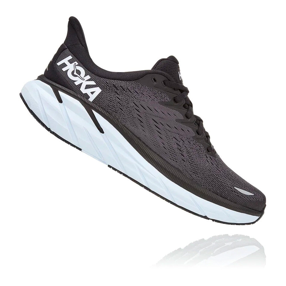 HOKA CLIFTON 8 WOMEN'S RUNNING SHOES (Black & White)